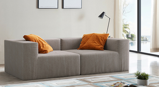 Диван в интерьере гостиной-15, Диван Драм в стиле минимализм